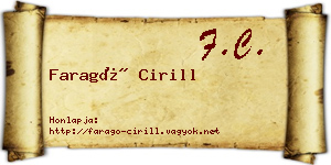 Faragó Cirill névjegykártya